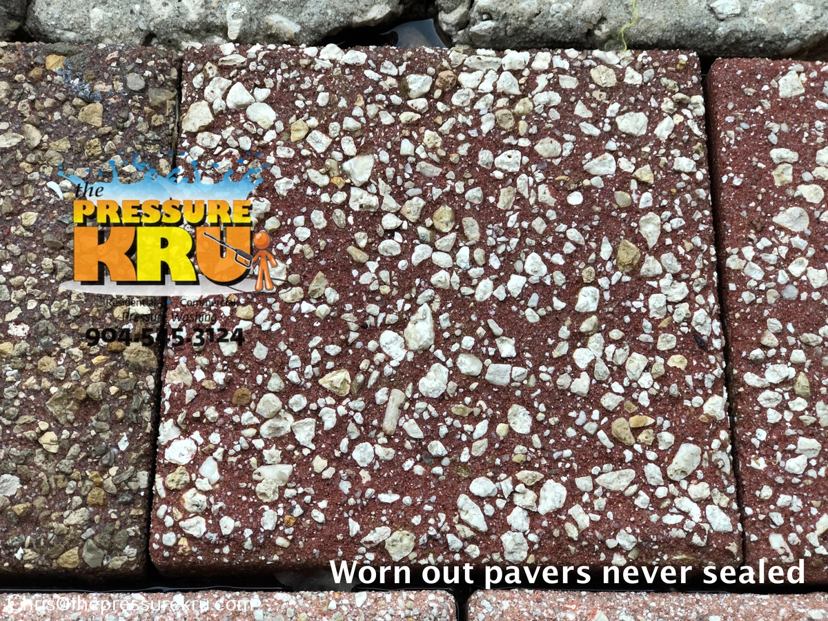 Worn out pavers