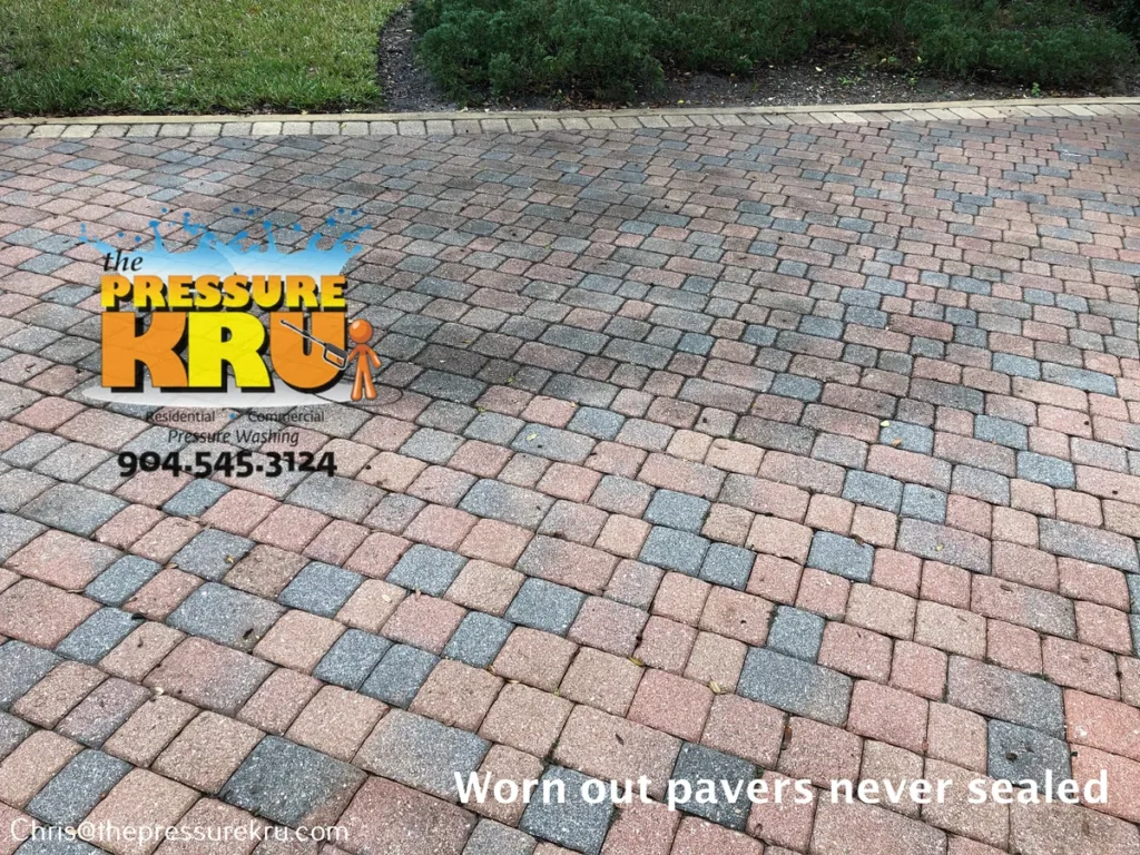 Worn out paver