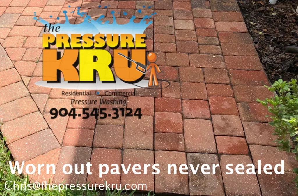 Worn out paver