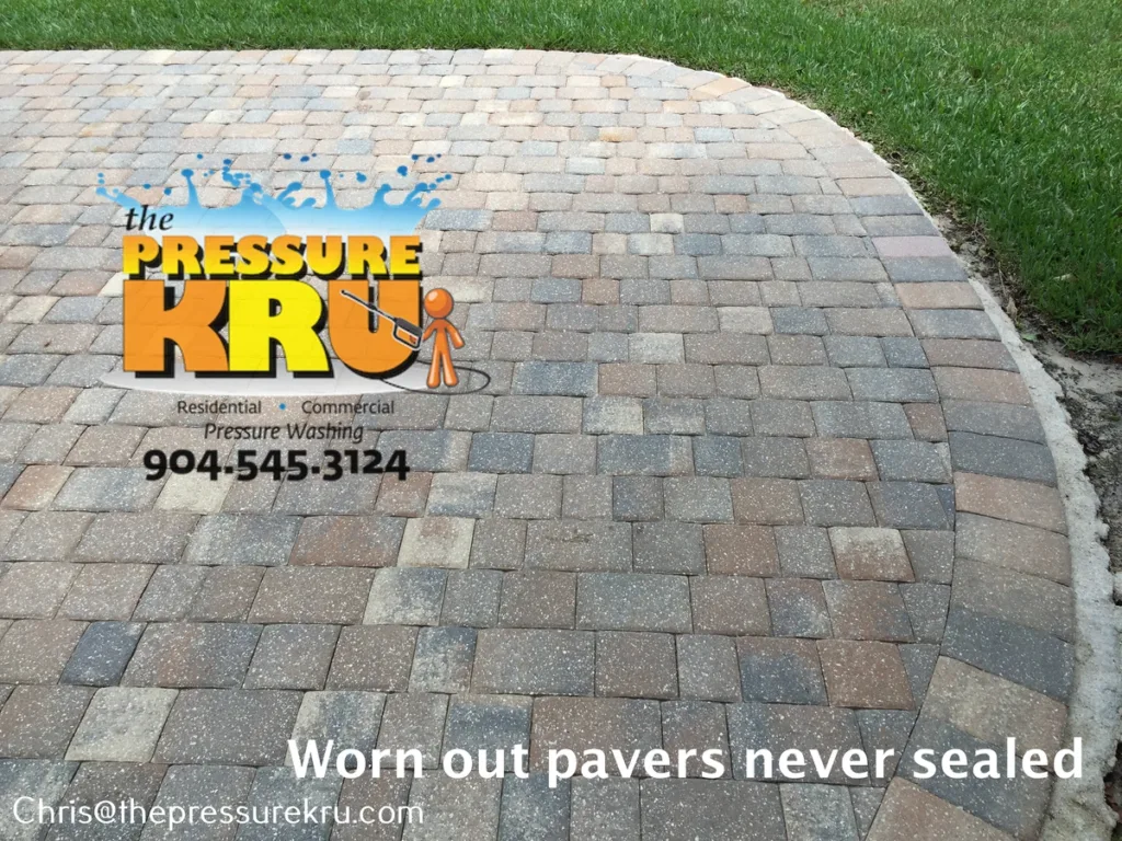 Worn out paver