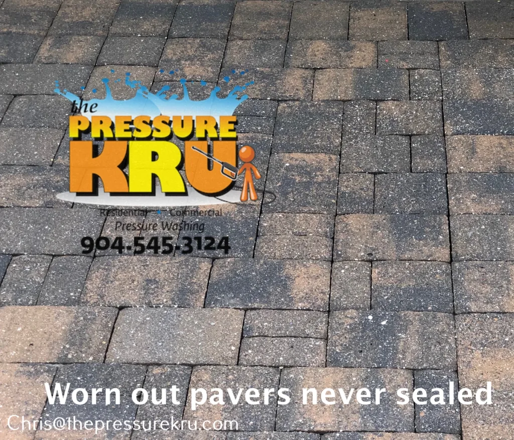 Worn out paver