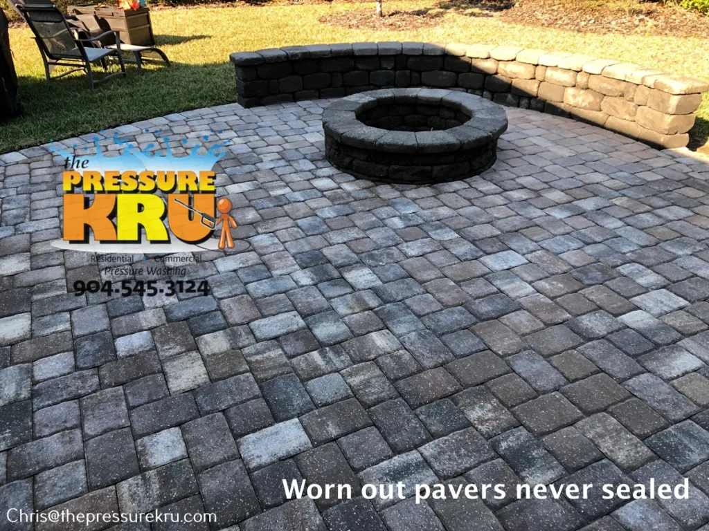 Worn out paver