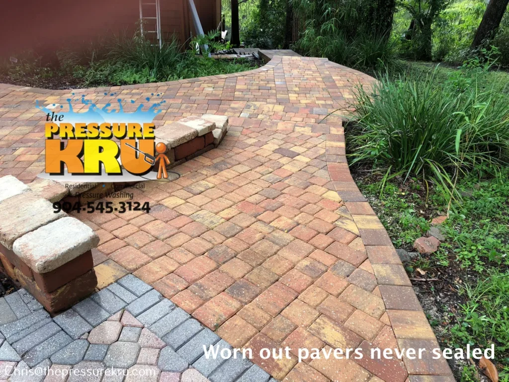 Worn out paver