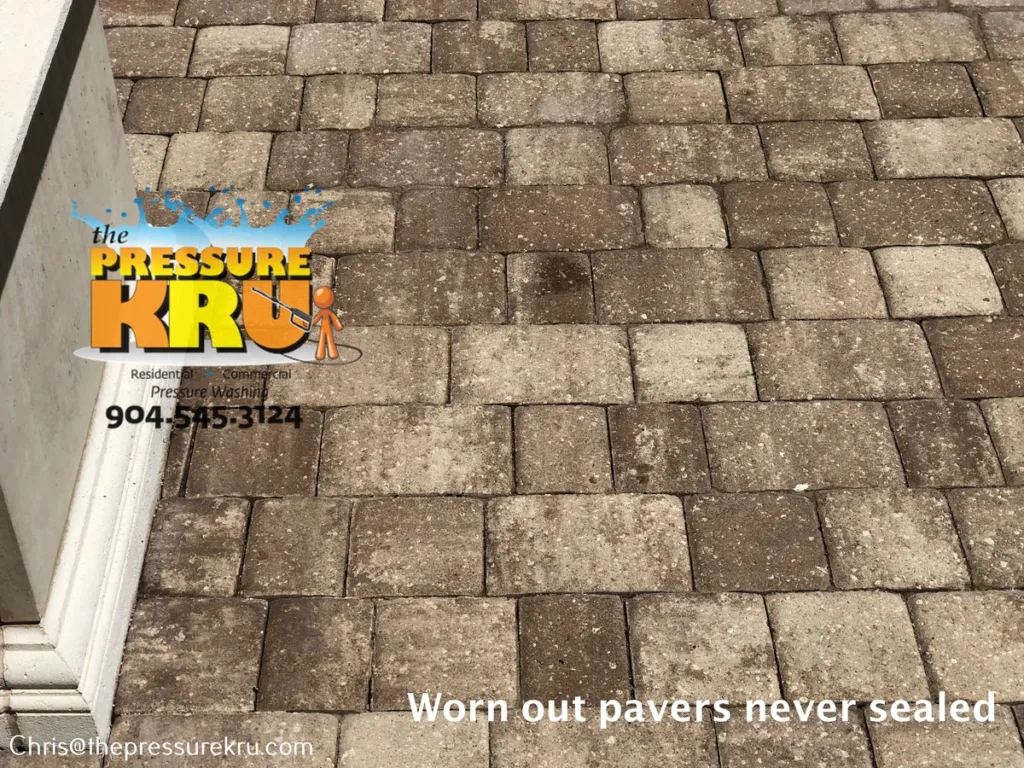 Worn out paver