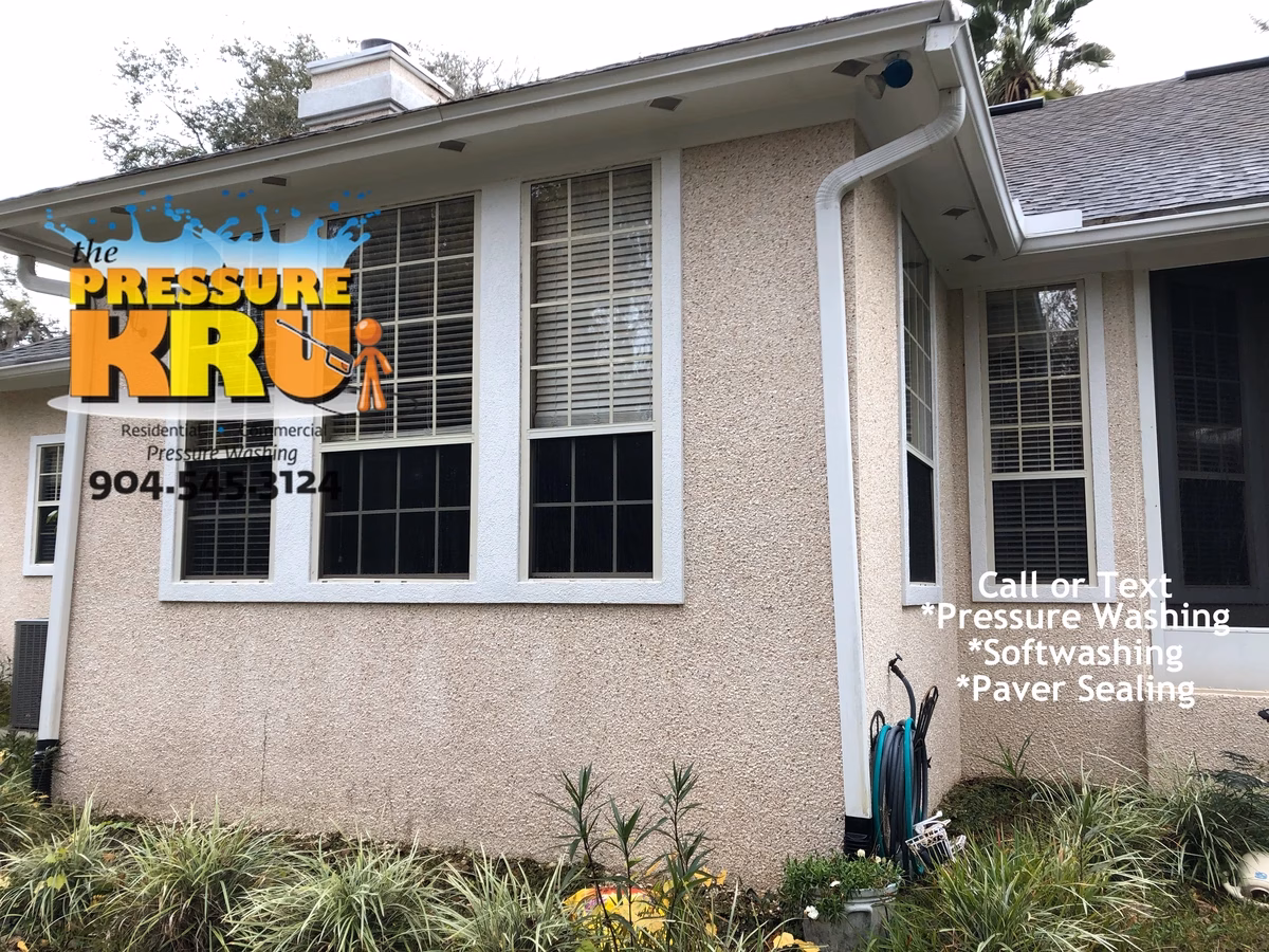 Professional coquina cleaning in Deer Creek Country Club after restoring natural exterior beauty