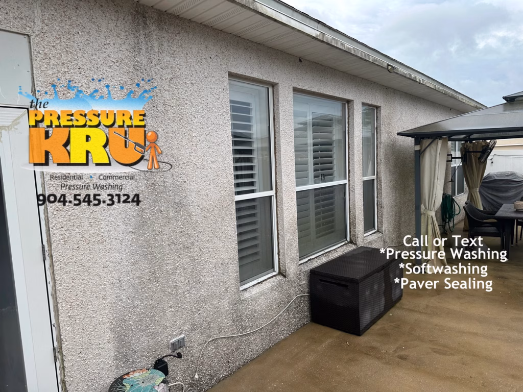 Coquina exterior restoration in Samara Lakes before gentle soft washing methods