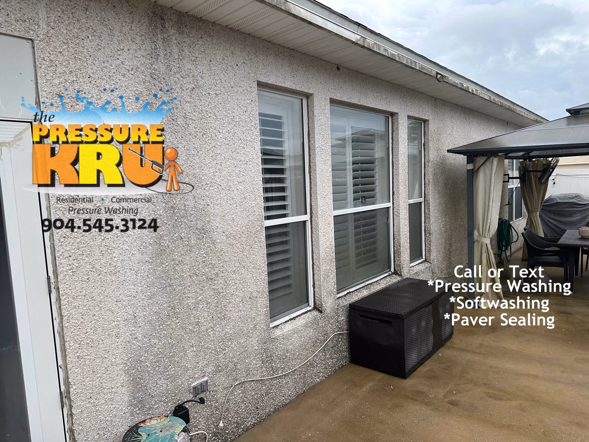 Coquina exterior restoration in Samara Lakes before gentle soft washing methods