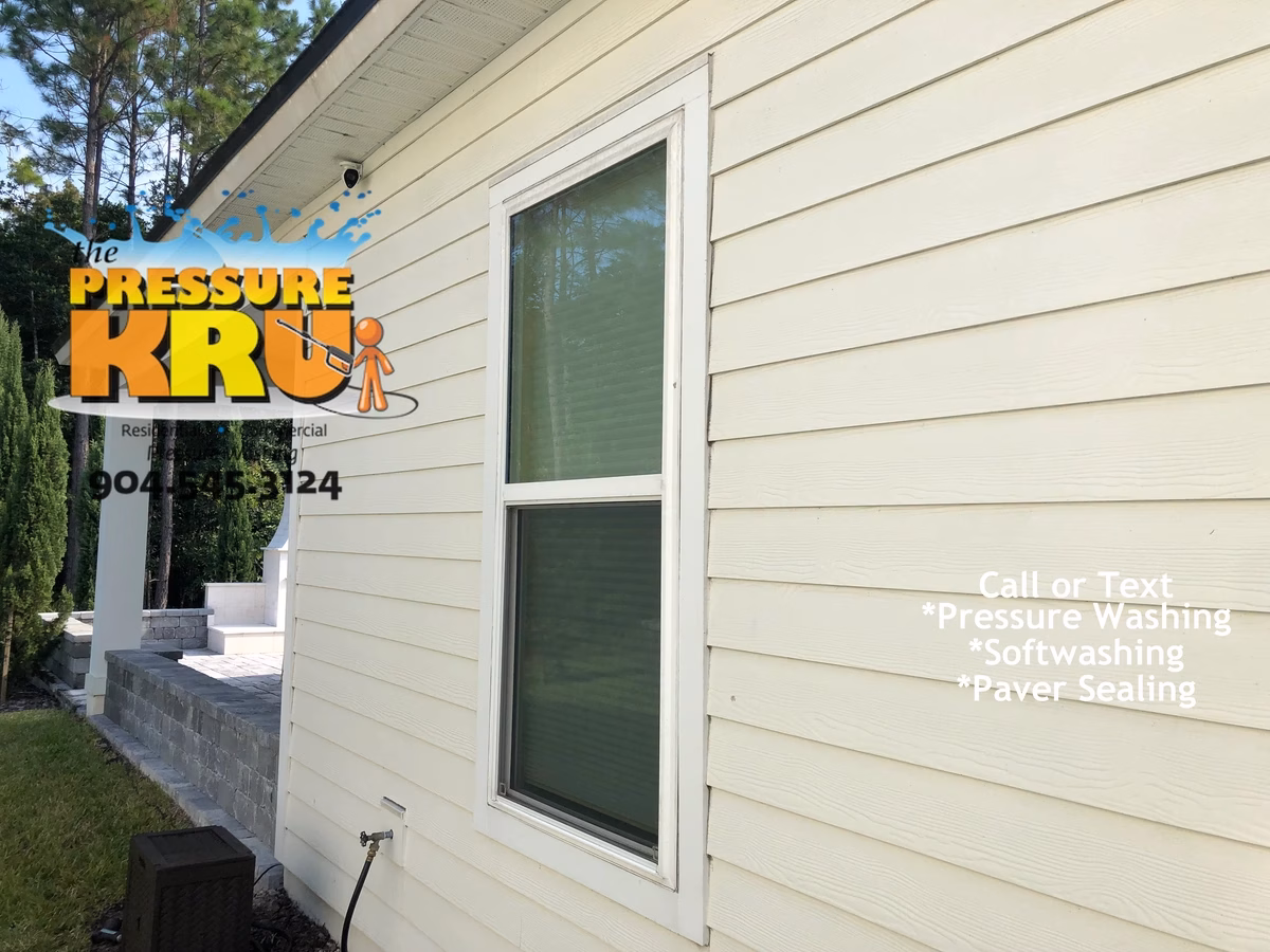 Low pressure cleaning of home in Julington Lakes neighborhood.