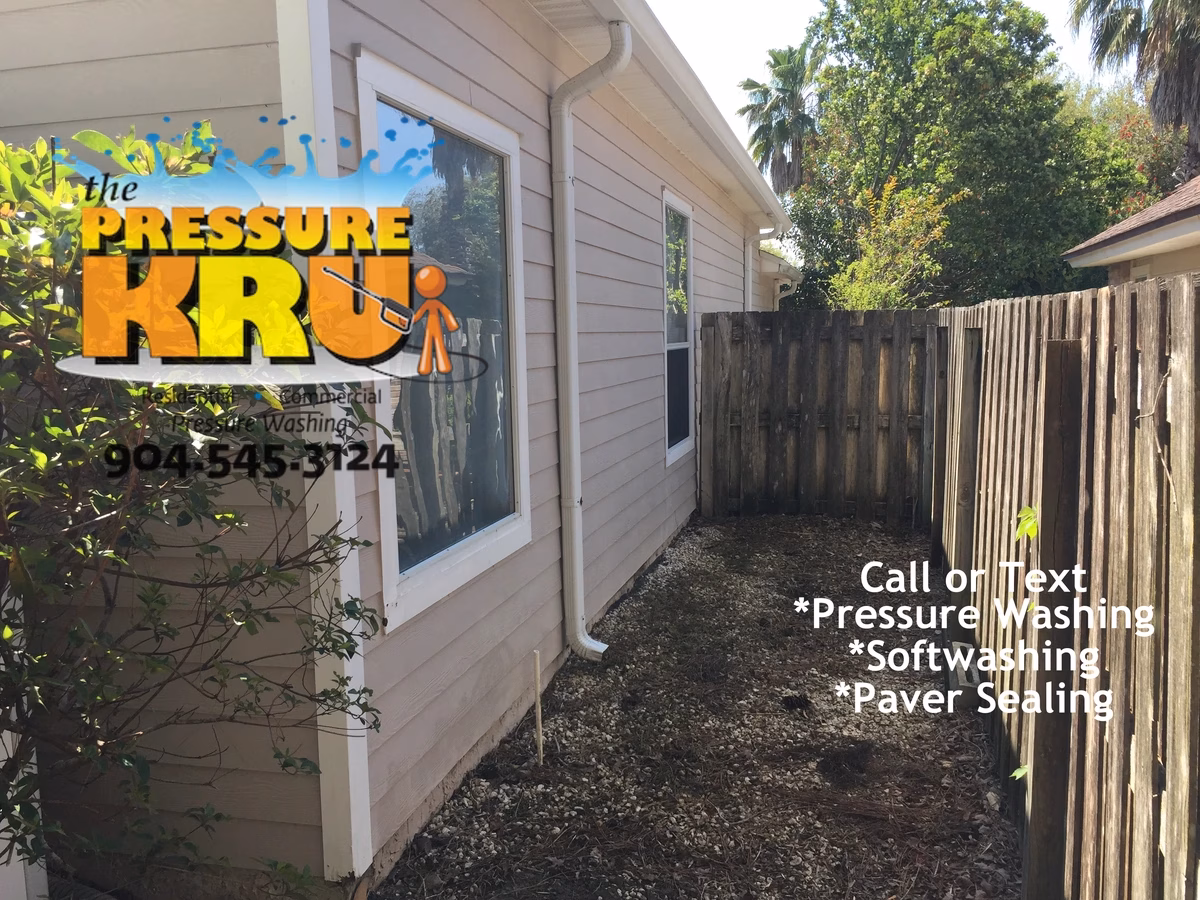 Professional house washing removes algae from siding and vinyl in Durbin neighborhood.