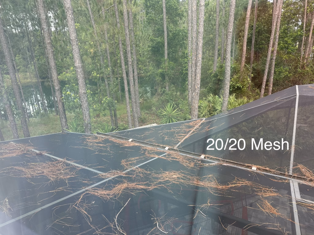 20/20 Mesh does not let pine needles penetrate.