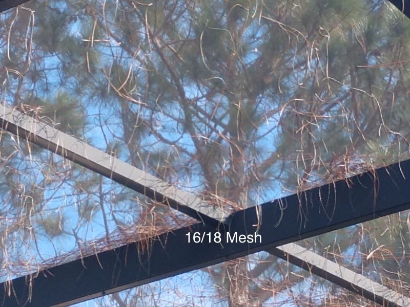 16/18 Screen Mesh lets pine needles thru