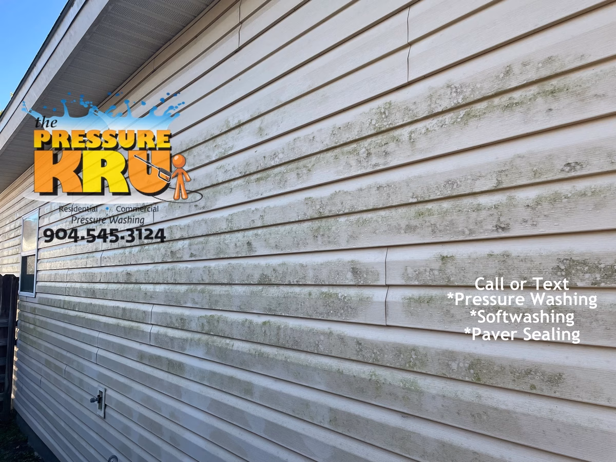 House washing before showing vinyl siding softwash in Julington Creek
