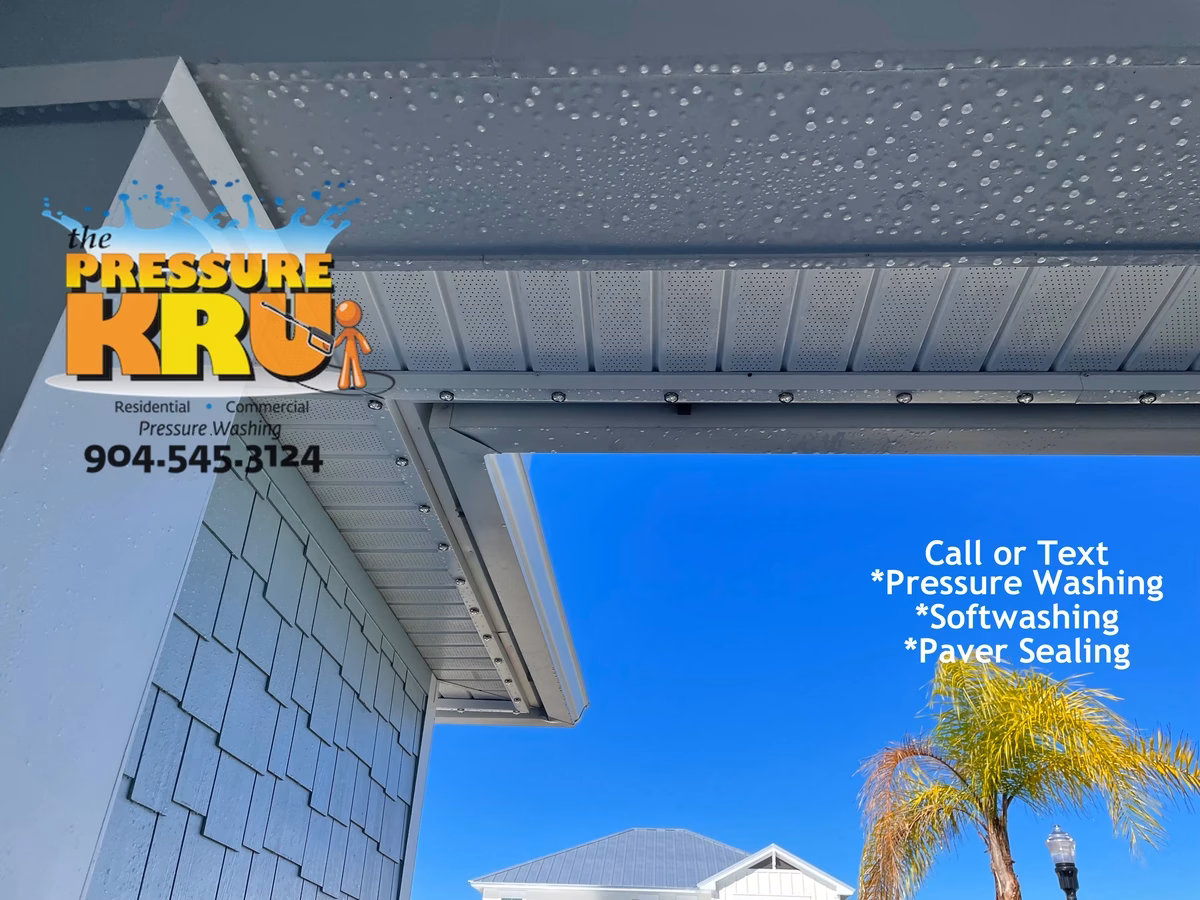 Exterior home pressure washing in Walden Chase neighborhood safely removing mold and algae.