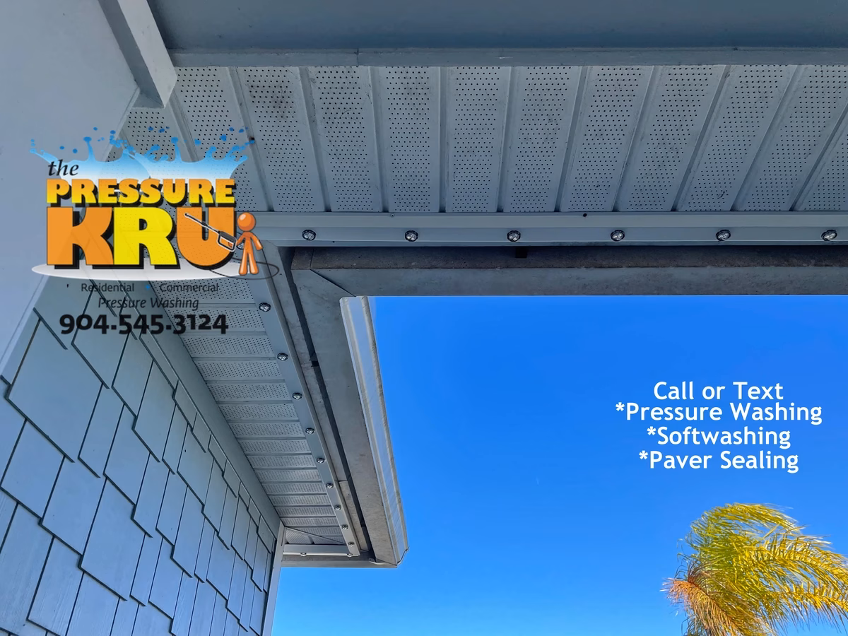 Exterior home pressure washing in Walden Chase neighborhood safely removing mold and algae.