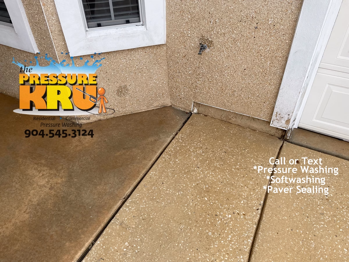 Soft Washing coquina home exterior in Sawgrass Country Club after.