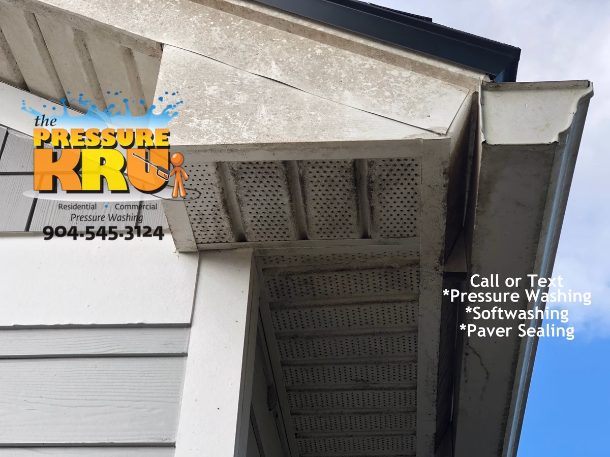 Professional pressure washing home in Del Webb neighborhood near intercostal.