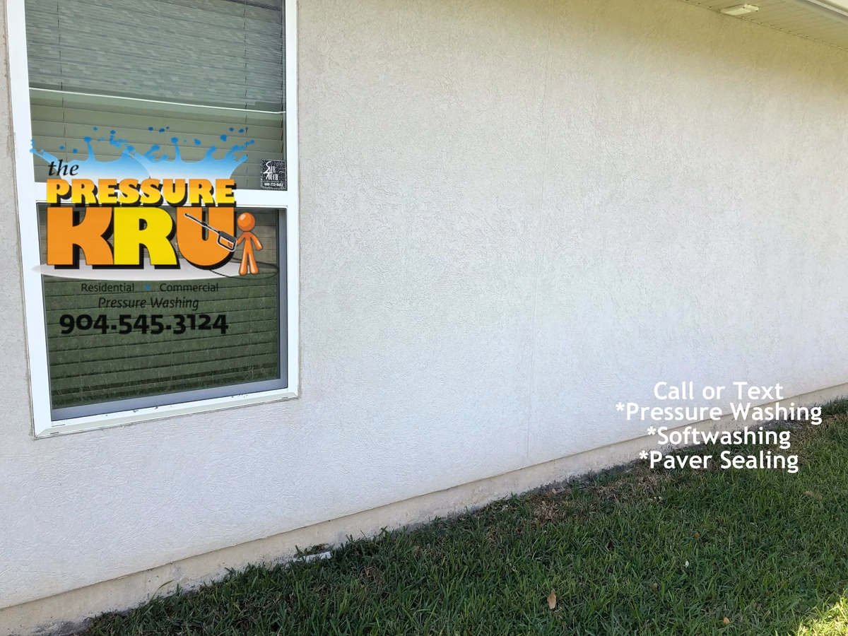 Exterior Stucco Cleaning service after image for a home in Hampton Glen.