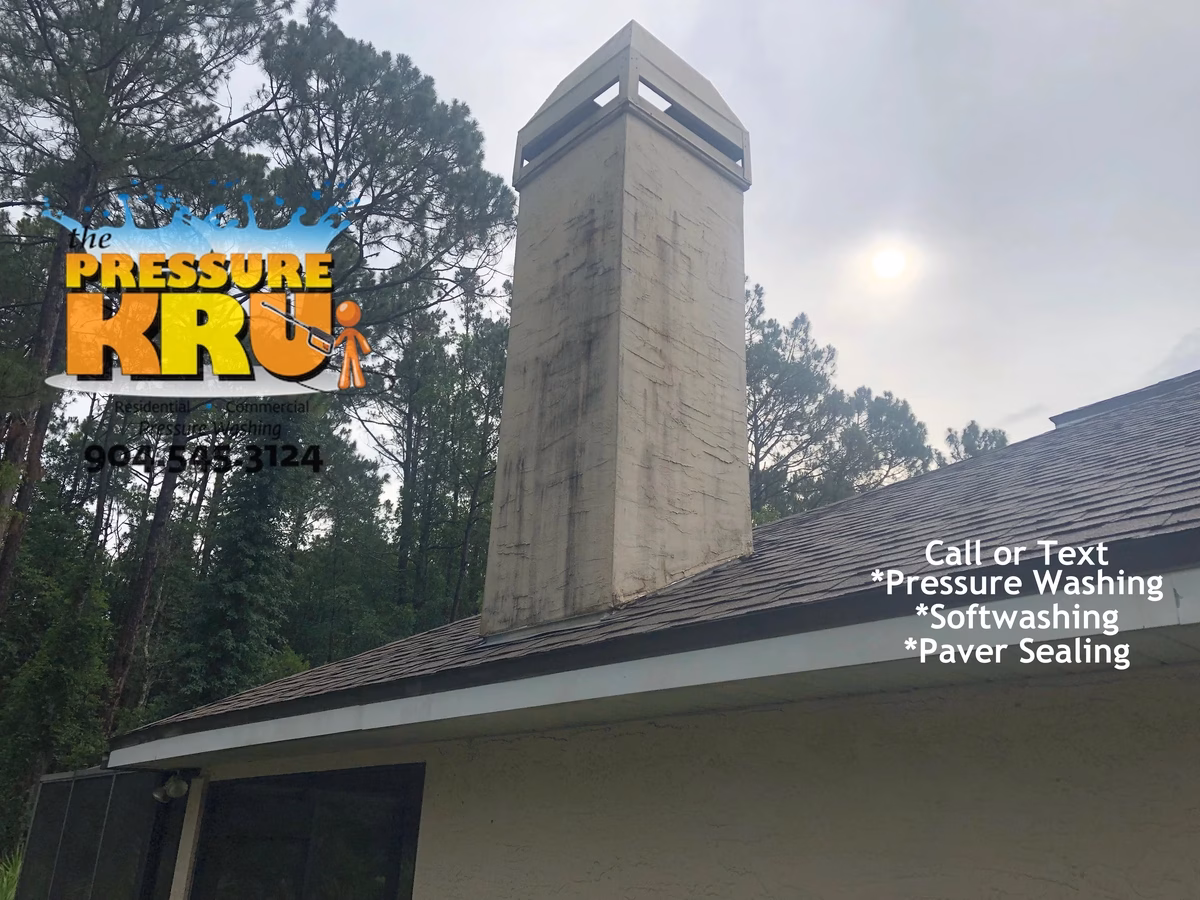 Stucco home before exterior cleaned using safe soft wash methods in Julington Creek Plantation