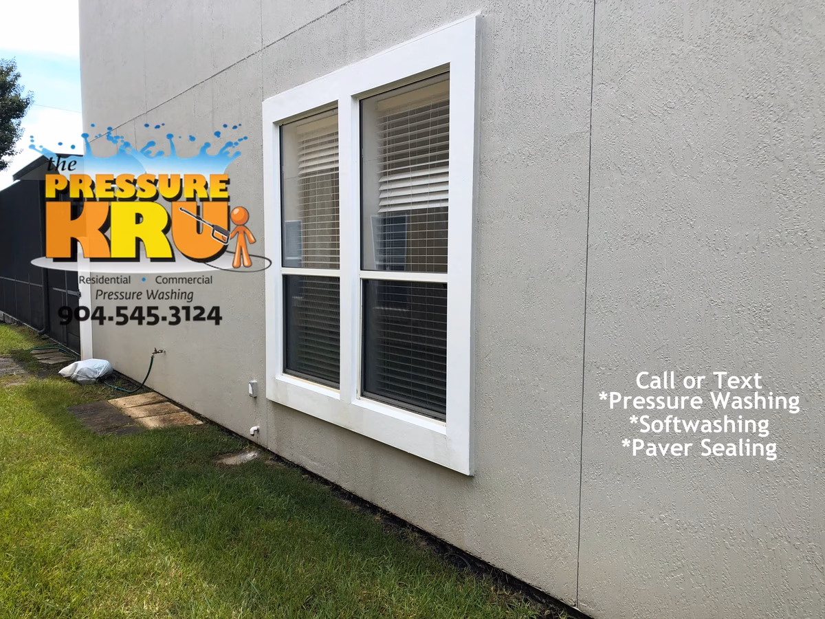 Professional exterior house washing for a stucco home in Julington Creek Plantation after.