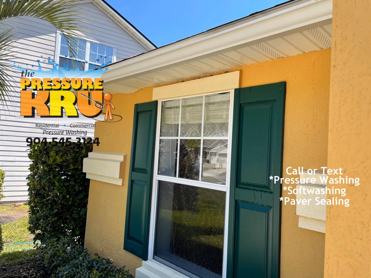 Safe low-pressure stucco house washing completed in Mandarin Place after.