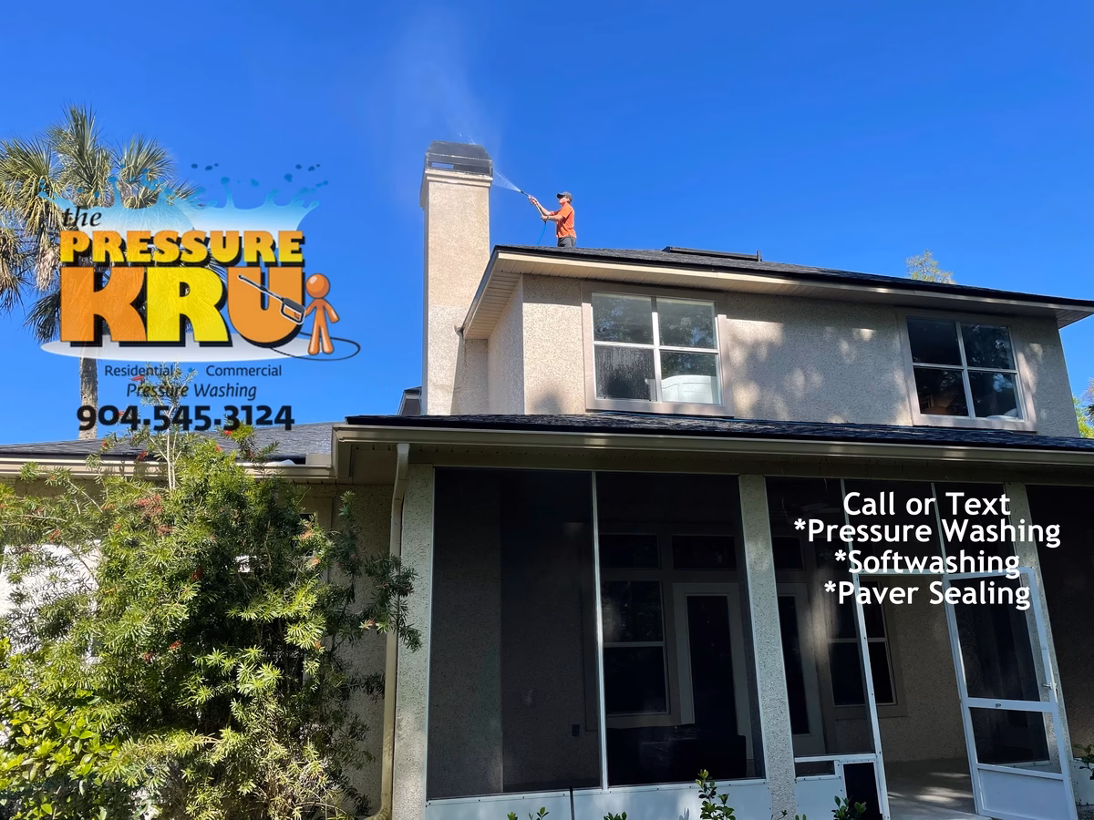 Coquina exterior cleaning service in Julington Creek after removing algae and black streaks