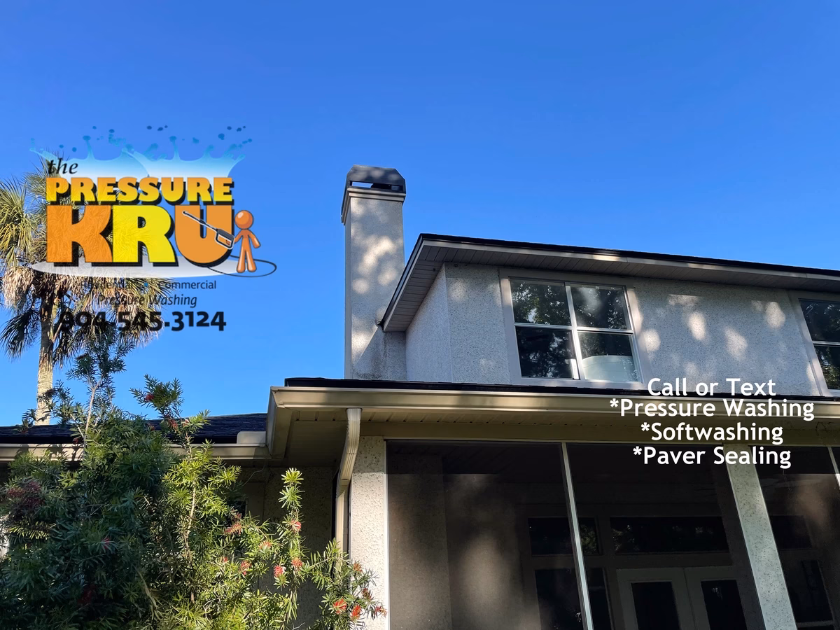 Coquina exterior cleaning service in Julington Creek before removing algae and black streaks