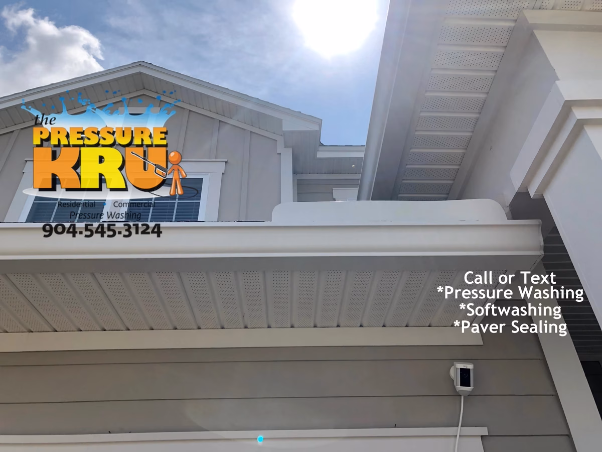 After exterior cleaning home in The Palms at Nocatee showing mold and algae removal.