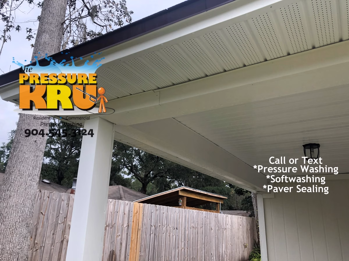 After low pressure cleaning a cement board home with vinyl trim in Mandarin, Jacksonville, FL