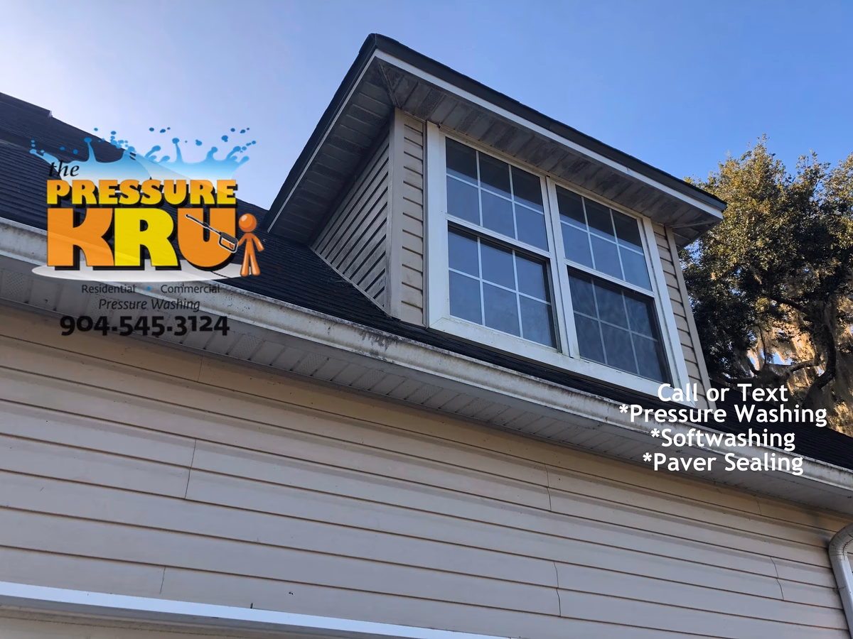 before exterior vinyl siding cleaning in Julington creek neighborhood.