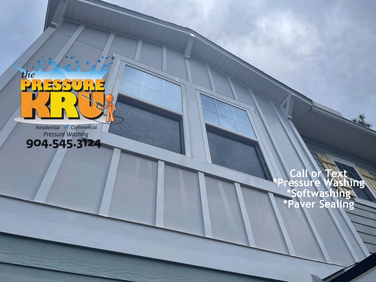 After soft washing of Hardie board home in Julington Lakes neighborhood