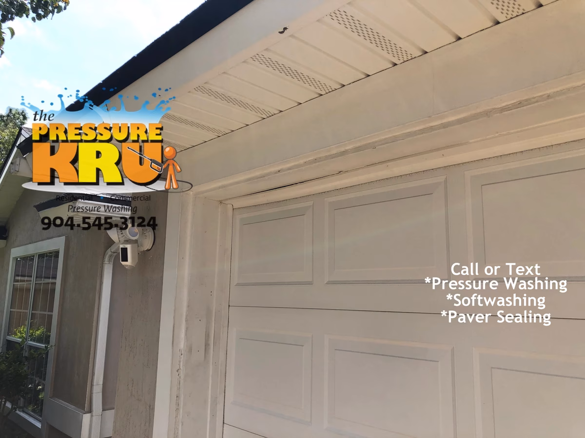 Clean Stucco exterior before professional house washing in Bartram Park.