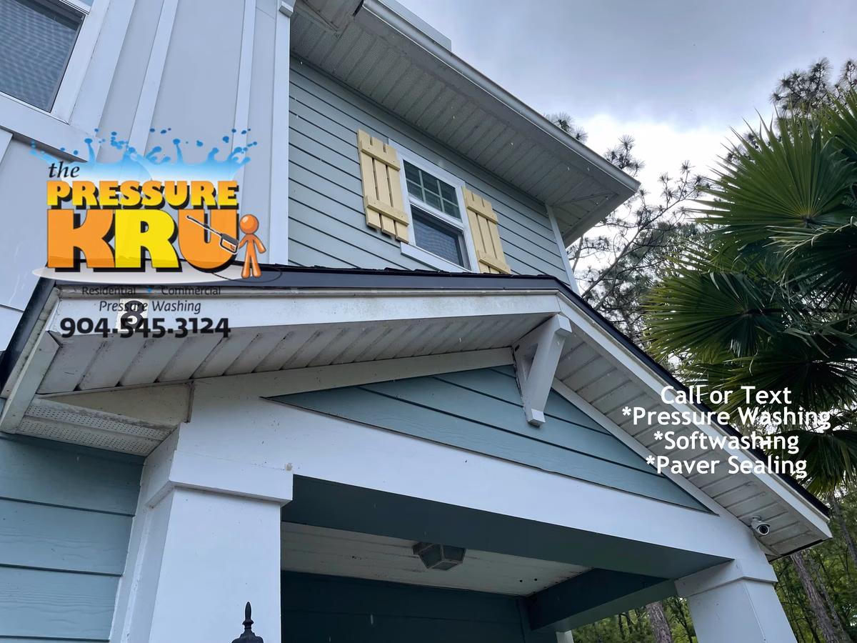 Before cleaning a hardie board home in World Golf Village.