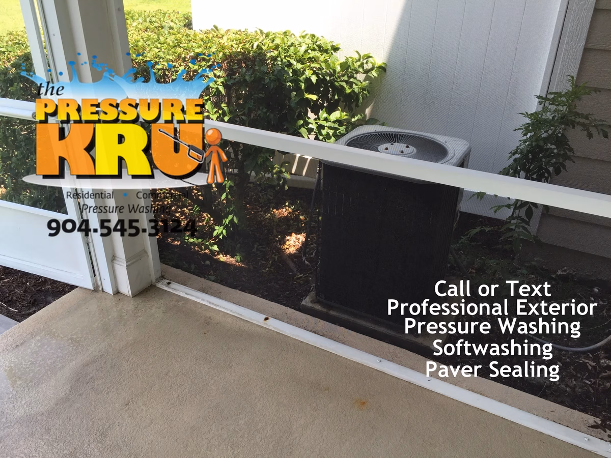 Screen enclosed patio cleaning in Jacksonville, FL after