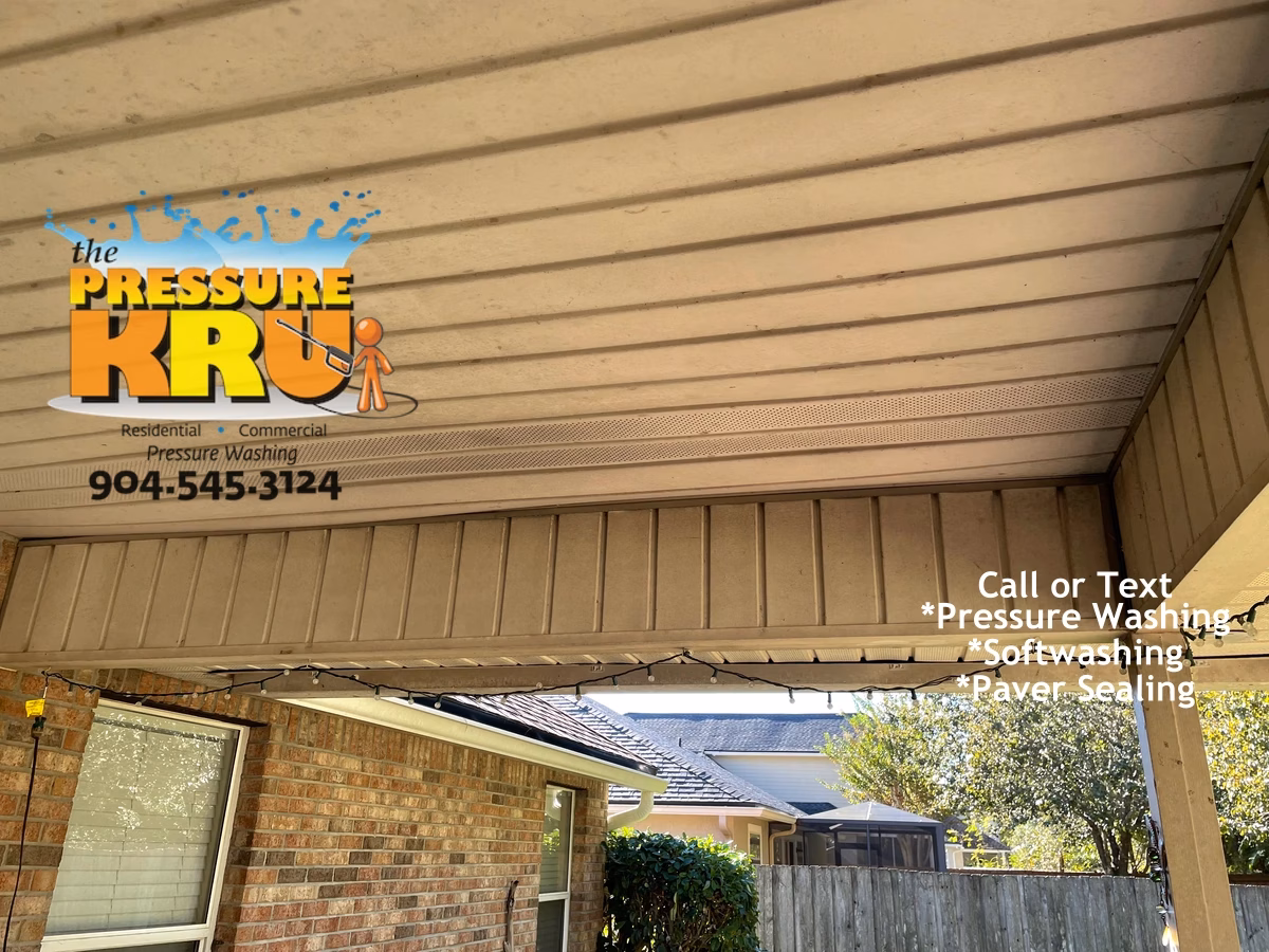 Before Brick exterior cleaning performed on a home in Saint Johns FL luxury home