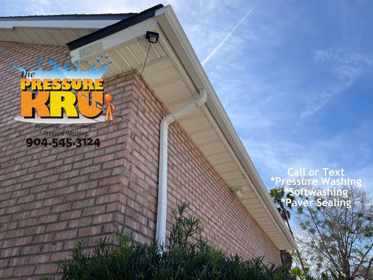 Brick house professional soft washing after The Pressure Kru leaves home in Jacksonville FL