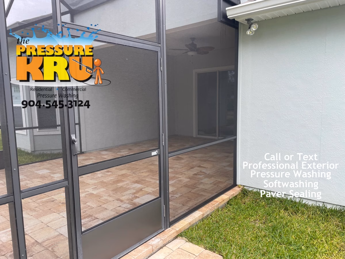 Screen enclosure after cleaning in St Johns, FL.