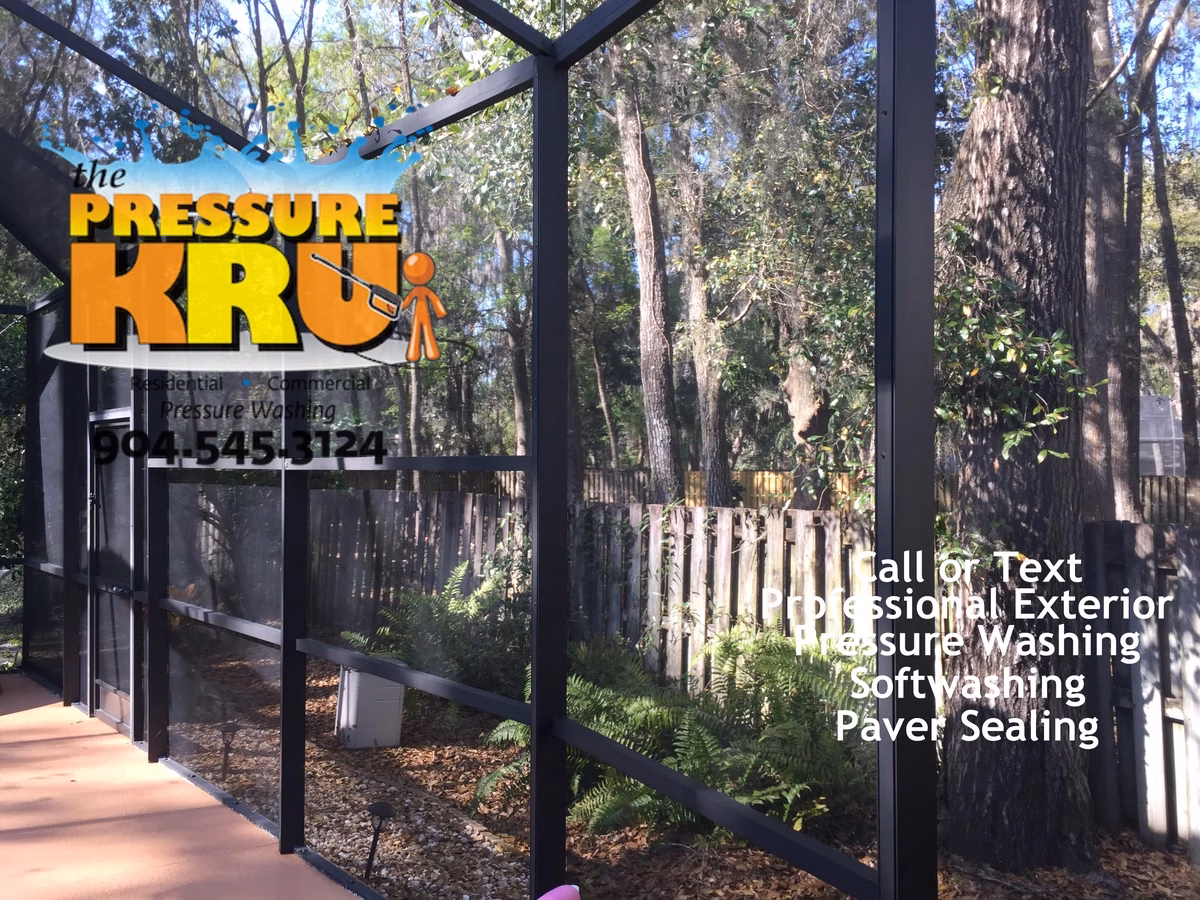 Screen enclosure after cleaning in Fruit Cove, FL.