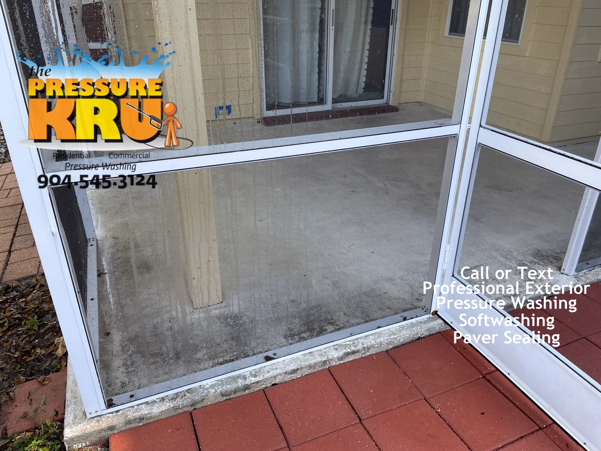 Screen Enclosure after professional cleaning in St. Johns, FL.