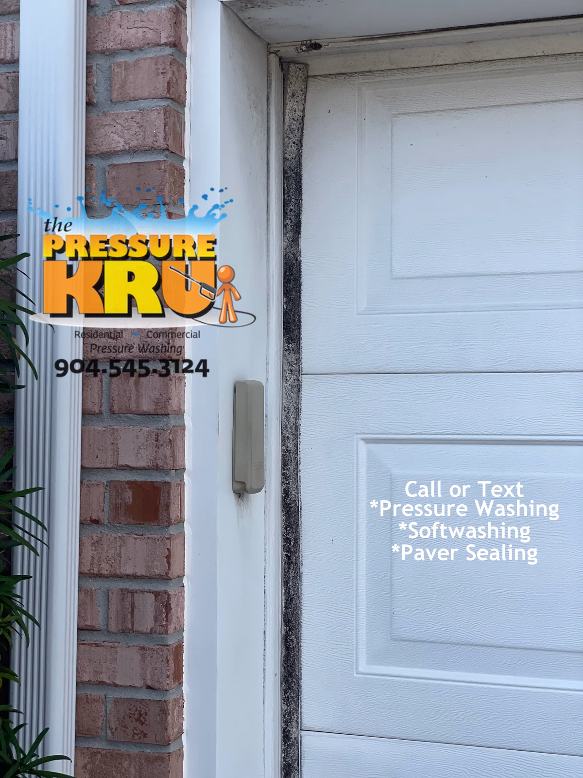 Residential Brick Cleaning improving curb appeal in Fruit Cove FL before softwash