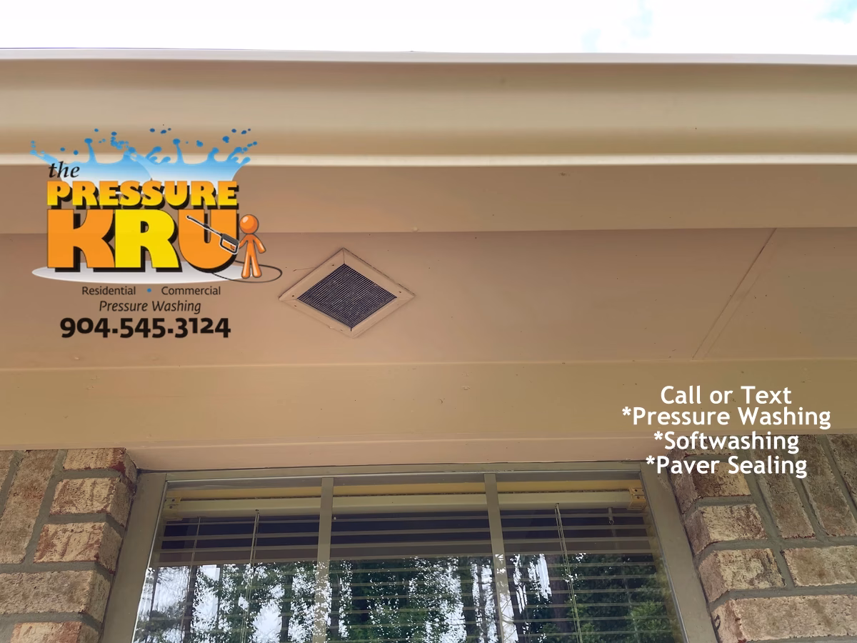 Brick exterior soft washing service after removing mold and mildew for home in Jacksonville FL