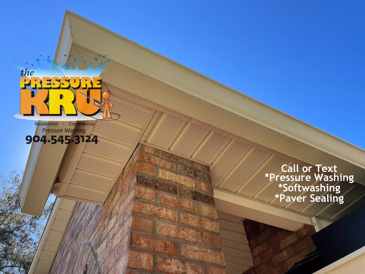 Professional brick house washing service in St Augustine FL after restoring the home's exterior appearance
