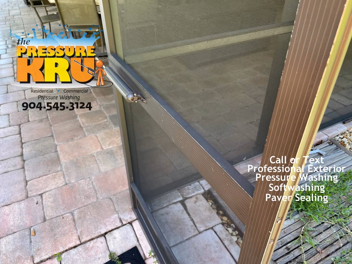 Screen Enclosure after cleaning a home in Sawgrass Players Club.