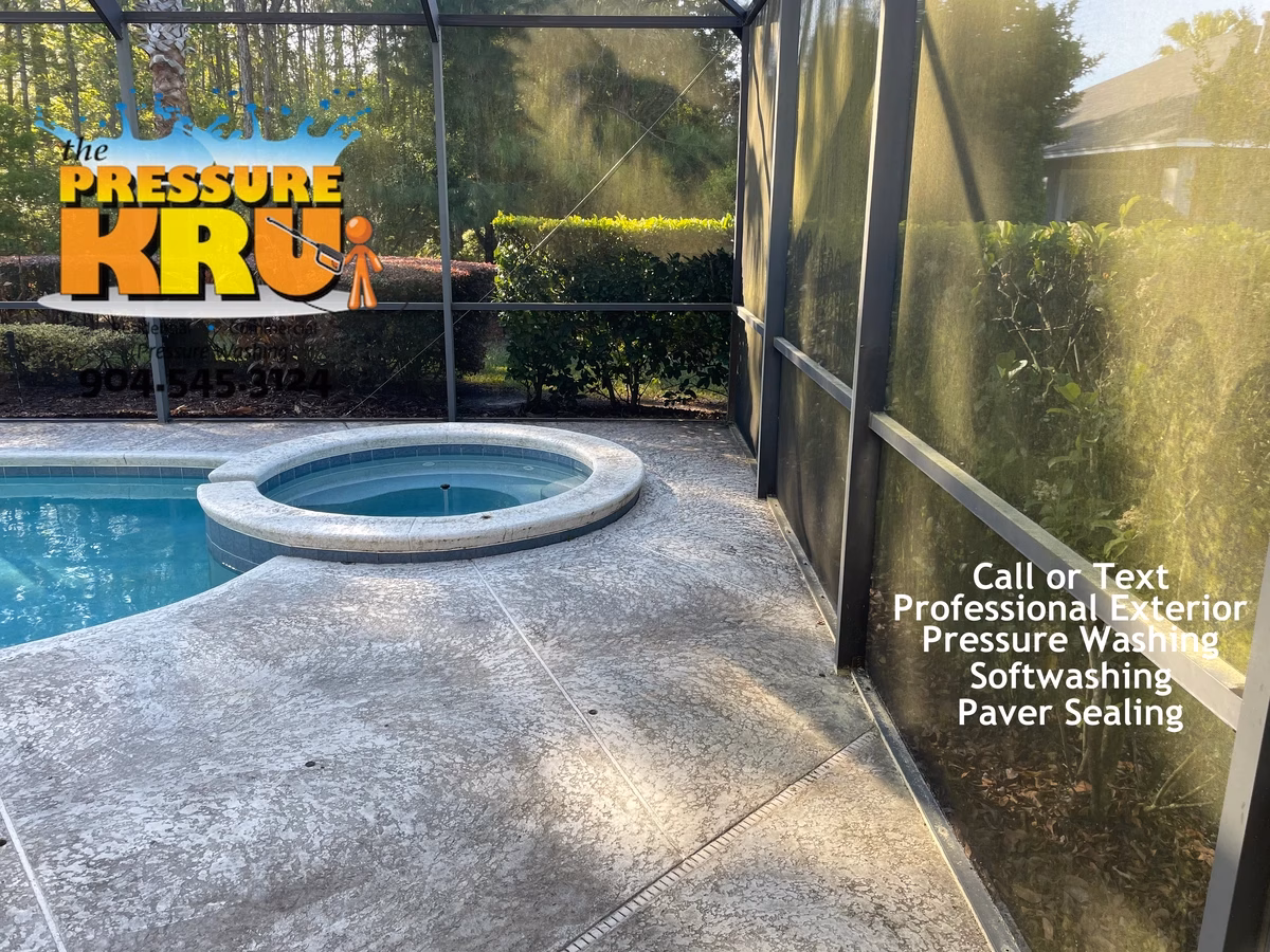 Pool Screen Enclosure Before Professional Soft Washing in South Hampton.