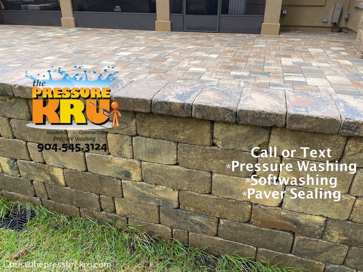 Backyard paver patio cleaning service in Ponte Vedra, FL after.