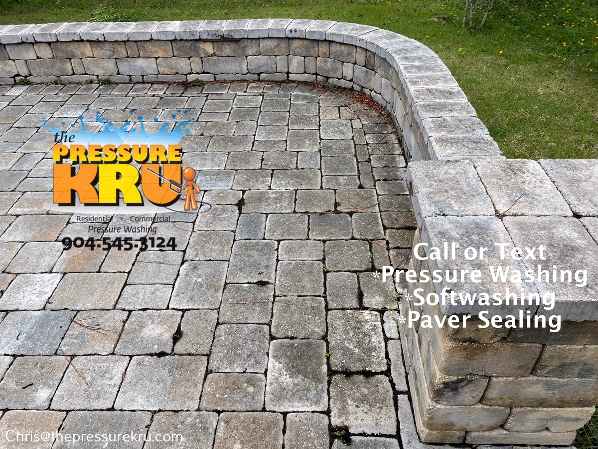 Freshly cleaned paver patio improves curb appeal in Celestina before