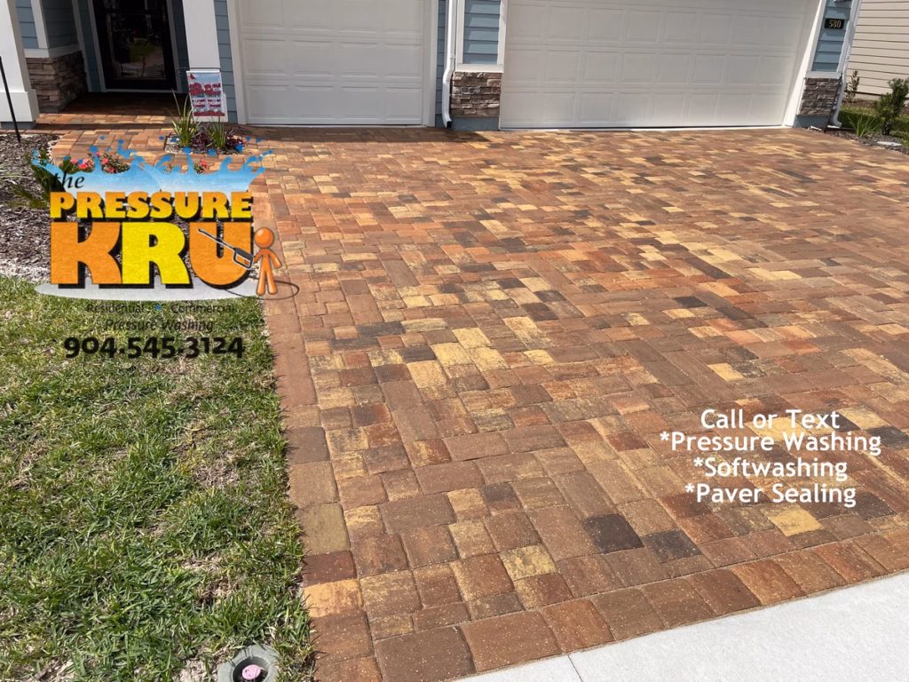 Paver sealing services completed in St. Johns, FL professional after image.