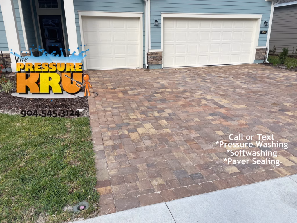 Paver sealing services completed in St. Johns, FL professional before   image.