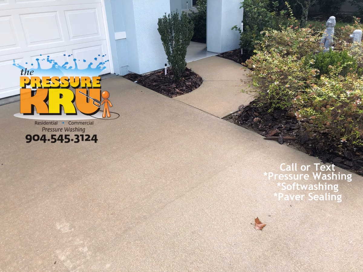 Maintaining property value with regular driveway care in St. Augustine, FL 32095. After picture.
