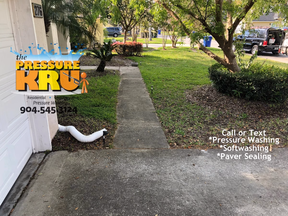 Pressure washing service focused on long-term cleaning results in St. Johns, FL. Before picture.