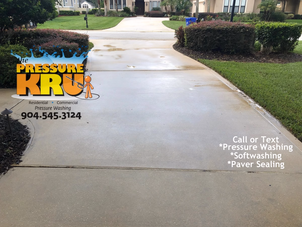 Restoring curb appeal for a real estate listing in St. Johns, FL 32259. After slippery algae removal.